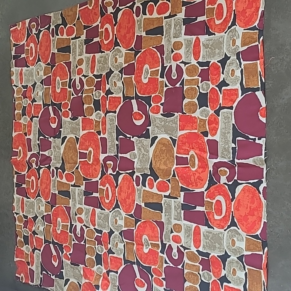 VINTAGE ABSTRACT PRINT FABRIC - Picture 2 of 6